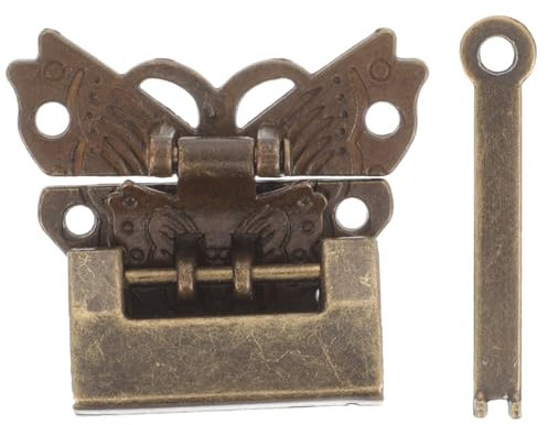 Hemobllo 4stücke Chinesischer Stil Dekorativer Schlossverschluss Für Schmuckkästen Antike Butterfly-latch Für Holzkisten Und Deko-boxen Langlebig Und Charmant
