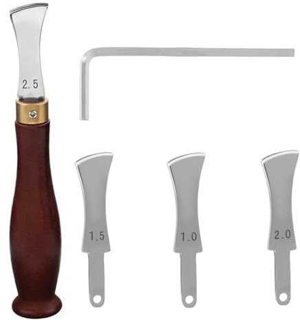 Rebajadora De Bordes Para Cuero - Herramienta De Rebordeado En Acero Inoxidable | Con Mango De Madera Y Engranaje Para Cuero - Para Principiantes, Talabartería, Carteras, Zapatos, Cinturones Y Manual