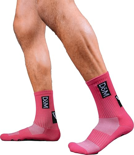 DÖM Chaussettes de Rugby à Double Grip – Adhérence Ultime et Confort Athlétique pour Rugby, Football et Entraînement Intense - Rose