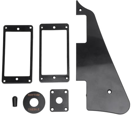 Mtlavishness Plastic Protective Guitar Dual Coil Pickup Ring Black Back Plate Set Ideal For Easy Replacement And Enhanced Aesthetics Of Lp Electric Guitars Premium Plastic