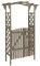 Pergola avec portail 116x40x204 cm gris bois massif
