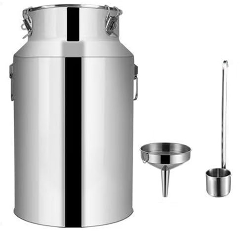 BLUEZY Pichet à Lait hermétique en Acier Inoxydable 201 de 18 litres Seau De Transport De Lait marmite INOX bidon Alimentaire pour Le Stockage du Riz, du Lait, du vin et de la Farine