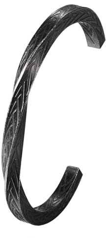 Flongo Möbius Ring Armband für Damen: Vintage Silber Wikinger Armreif - Edelstahl Manschette mit Twist-Design - Unendlichkeitssymbol Armspange - Nordischer Schmuck für Männer und Frauen