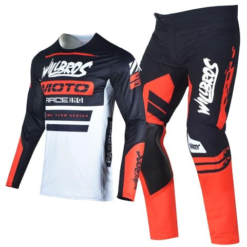 Willbros Motocross Jersey und Hose Pants Anzug MX Enduro Motorrad Offroad Rennen Fahrrad MTB BMX Dirt Bike Racewear Unisex