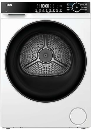Haier X Series 5 Heat Pump Tumble Dryer, 10kg, White & Black, A++ | Pillow Drum, hOn App, Freestanding, 15 Programmes, 60x60x85cm, HD100-D357U1-UK