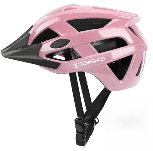 TOMSHOO Casque Vélo Adulte Homme et Femme, Réglable 58–61 cm, avec Visière Amovible et Coussins Intérieurs Confortables, pour VTT, Vélo de Route et Circulation Urbaine