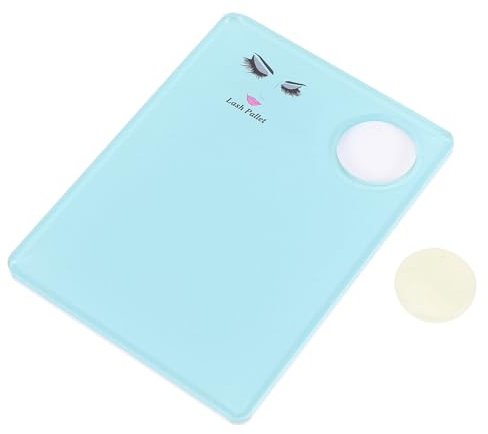 IMIKEYA Professional Acrylic Eyelash Extension Tray with Green Jade Stone Lash Hand Pallet for Eyelash Grafting and Glue Holder, Blue Lash Extension Pallet Suitable for Home and Salon Use
