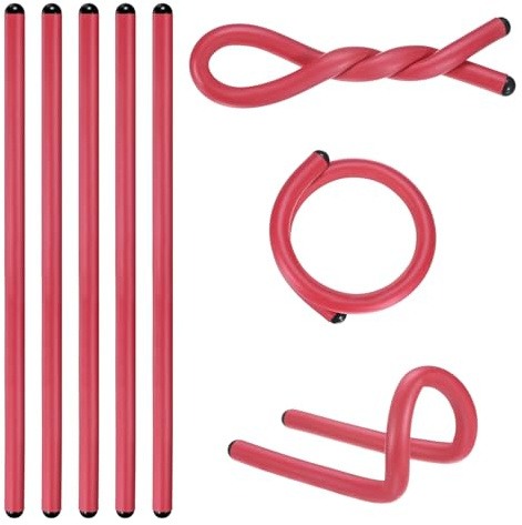 M METERXITY 8-Pack Twist Rubber Ties 17in, Red