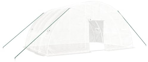 Tomostar Serre de Jardin Tunnel, Serre de Jardin avec Cadre en Acier Blanc 24 m² 6x4x2,85 m