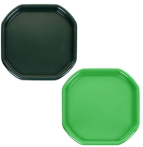M1SS Set of 2 Small Plastic Mixing Trays Dark Green & Lime Green 70 x 70 cm