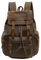 Weinlese-Unisex beiläufiger lederner Rucksack-Segeltuch-Rucksack-Rucksack-Schultaschen-wandernder Rucksack-Spielraum-im Freien Schulter-Beutel (Armeegrün)