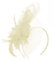 Fascinator / Haarreif, Blume, Hochzeit, Ascot Races, Netz, Federn, cremefarben / elfenbeinfarben