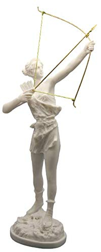 Greekartshop Artemis Diana Statue mit Schleife griechische römische Göttin Statue Skulptur aus Marmor, 15,9 Zoll