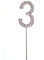 3 Silver Diamond Sparkley Cake Topper Number Year For Mans Boys Womens Girls Birthday Anniversary Party Decorations
