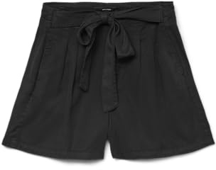 Vero Moda Women's Vmmia Hr Loose Summer Shorts Ga Noos Shorts, Black, XL