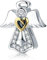 LaMenars Tier Charms 925er Sterlingsilber Charm für Armbänder passt an Armbänder und Halsketten, Geburtstagsgeschenk für Frauen (Engel)