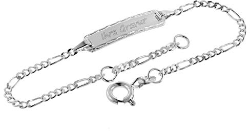 trendor Gravur-Armband für Baby und Kleinkind 925 Silber 14 cm inklusive Wunsch-Gravur Armschmuck für Mädchen und Jungen, zauberhafter Gravurschmuck, 39507