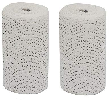 White Plaster Cloth Gauze Bandages Rolls for Art Project, Belly Cast, Mask Making, Sculptures, Body Casts, Craft Projects, Scenery Construction - Each Roll 6 inch x 15 feet (2 Pack)