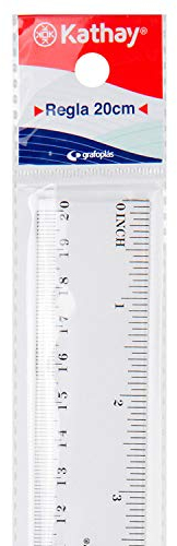 Kathay 86420100 Righello in plastica, 20 cm, trasparente, perfetto per uso scolastico