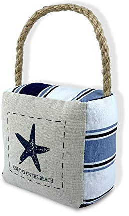 jiuzcare Cale Porte Maison, Style Méditerranéen Cale Porte en Tissu Cale Porte Animaux Butoir Tissu étoile Sable Arret de Porte Bouchon de Porte Cale de Porte Sol Cale Poignée Environ 1KG, Starfish
