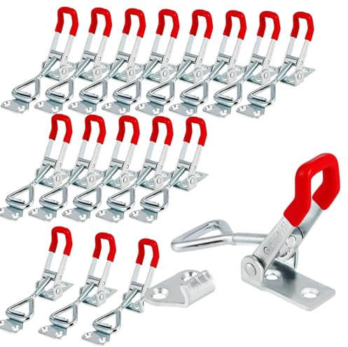 JOIKIT 20 PCS Adjustable Toggle Clamp, 4001 Latch Action Toggle 360lb Holding Capacity, Heavy Duty Latch Clamp Quick Release Hand Tool for Doors, Boxes and Cases
