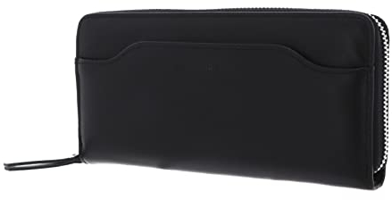 FREDsBRUDER Damen Geldbörse Modern Smooth Black Baumwolle 2 credit card pockets 6 sections Reißverschluss