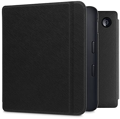 kwmobile Custodia eReader Compatibile con Kobo Libra 2 Cover - eBook Reader Flip Case - Cover eReader Simil Pelle - Nero