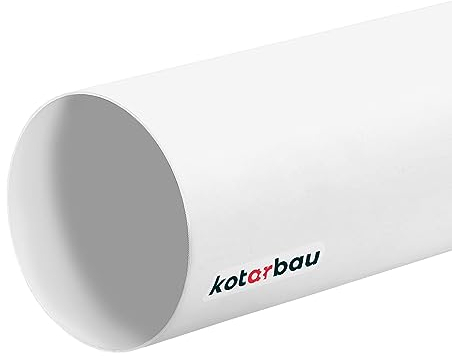 KOTARBAU® Tuyau de ventilation 1500 mm - Canal rond - 100 mm - Tube rond en PVC - Blanc