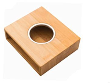 LATRAT Stövchen für Teekanne Wärmer Kerze Heizung Teewärmer Kaffee Stövchen Gerät Edelstahl Kerzenheizung Bambus Holz Basis Kostwärmer Schlichtes Erscheinungsbild