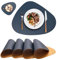 Platzsets Platzdeckchen Abwaschbar Rund,Tischsets rutschfest,Teller Untersetzer Rund,Tischset Lederoptik,Doppelseitigen Platzset und Untersetzer Teller 4er Set Oval(Blau&Gelb)