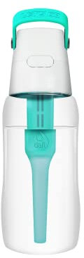 Dafi Botella de Filtro de Agua SOLID Turquesa, 0,5 L - con Filtro de Carbón activado que mejora el pH, sin BPA, Elimina el sabor y el olor a cloro, fabricada con resistente Tritan™