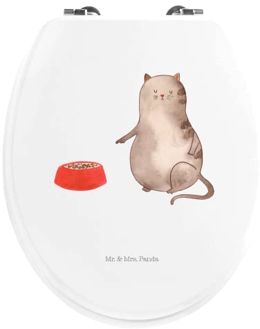Mr. & Mrs. Panda Motiv WC Sitz Katze Fressen - Geschenk, Toilettendeckel, Katzenartikel, Klobrille, Katzenfan, Katzenliebhaberprodukte, WC-Sitz,