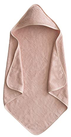 mushie Baby Handtuch mit Kapuze | Kapuzenhandtuch Für Mädchen und Jungen | 100% Baumwolle | 77,5x77,5cm | Baby Badetuch (Blush)