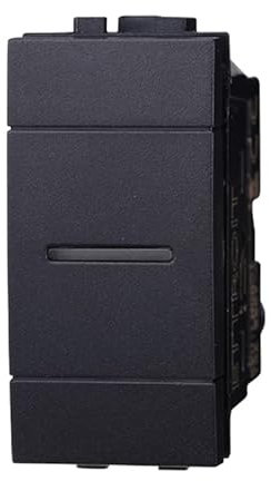 Deviatore Assiale 1P 16A Unipolare, Compatibile Con Bticino Living Light (1 Pezzo, Nero)