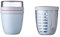Mepal | Fruit Pack Ellipse | Fruitpot und Lunchpot | Ideal für Obst und Gemüse unterwegs | Obstbox mit Gabel & Sieb | Meal Prep Box mit Deckel | Old Nordic Blue