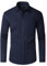 J.VER Men's Formal Dress Shirt Long Sleeve Regular Fit Solid Business Casual Button Down Wedding Work Stretch Non Iron Shirts Navy Blue XL