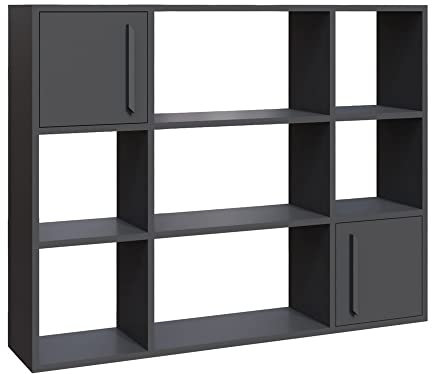 Bücherregal, 100% melaminharzbeschichtete Spanplatte, Farbe Anthrazit