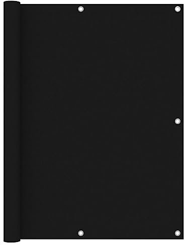 Bussandri Exclusive - Balkon-Sichtschutz Schwarz 120x600 cm Oxford-Gewebe