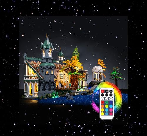 Brick Shine Lichtset für Lego® Der Herr der Ringe: Rivendell 10316 (Lego-Set ist nicht im Lieferumfang enthalten) (Fernbedienung)