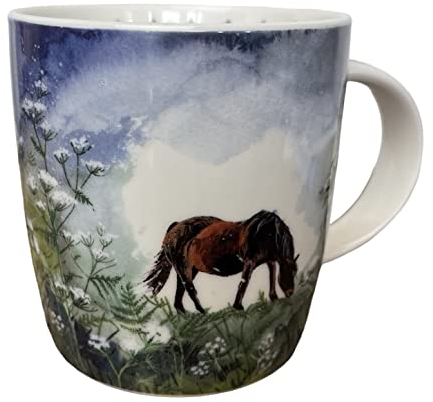 Alex Clark Horse and Cow Parsley Mug - Equestrian - Flowers - Original Artwork - Cup for Nature Lovers - Gift Ideas - Perfect for Coffee & Tea - Vegan Friendly - Designed in The UK...