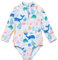 BONVERANO Traje baño bebé protección Solar UPF 50+ Cierre Cremallera con Volantes (Diseño Animal, 18-24 Meses)