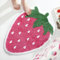 FROZZUR Badematte in Erdbeerform, Badematten für Badezimmer, Obstform, Badewannenteppich, Plüsch, waschbar, rutschfest, Rosa
