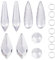 SUNNYCLUE 220 Uds Adornos Navideños de Cristal Adornos Acrílicos Juego de Adornos de Cristal Colgantes Carámbanos de Cristal Colgantes de Navidad Decoraciones de Copos de Nieve para Árbol de Navidad S