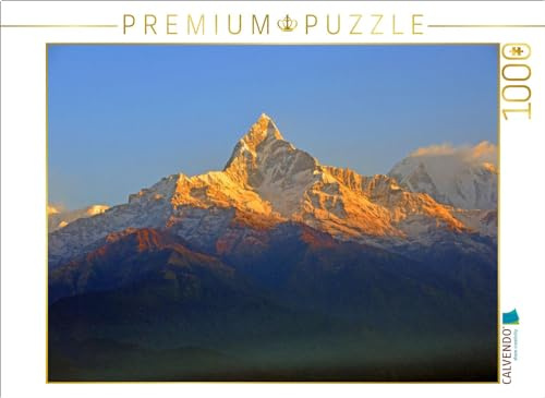 Puzzle · Der beeindruckende Machhapuchhre (6993 m) am frühen Morgen vom | Aussichtspunkt Sarangkot · Ein Motiv aus dem Kalender POKHARA und… · 1000 Teile · Lege-Größe 64 × 48 cm · CALVENDO Puzzle