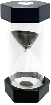 Sanduhr für Kinder, Sanduhre, Sanduhren Set Kinder, Sanduhr-Timer, Sanduhr Glas Timer, Küchen-Timer-Uhr, Zeitmanagement-Assisten, Kreative Geschenke, 5 Minuten, Schwarz
