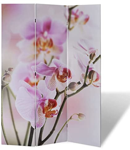 Paravent Raumteiler Innen Vintage 5-teilig Beidseitig Room Divider Wall Raumteiler Stehend Trennwand Sichtschutz Spanische Wand Sichtschutzwand Wohnzimmer Retro, 120 x 170 cm Blume
