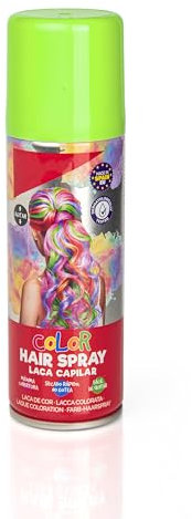 Laca de Pelo Color Verde Claro 125ml - Spray Colores para Cabello Rápida coloración, Lavable