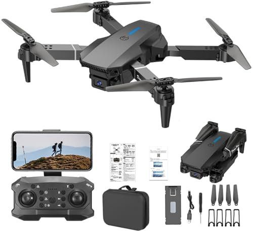 Drohne mit kamera 1080p hd, WiFi FPV drone für Anfänger, RC Quadcopter, Schwerkraft Sensor, Flip mode, Abflug/Landung mit einer Taste One Taste Ruckkehr faltbar Drohnen komplettset unter Anfänger (B)