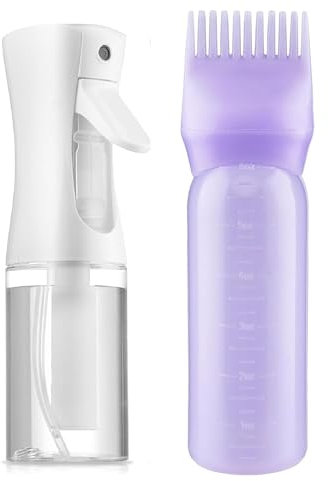 URRANEE Hair Applicator Bottle-Root Comb Applicator Bottle and Continuous Spray Bottle, Hair Spray Bottle and Oil Applicator for Hair (Purple)