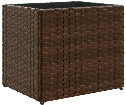 vidaXL Pflanzkübel Braun 36x30x32 cm Poly Rattan